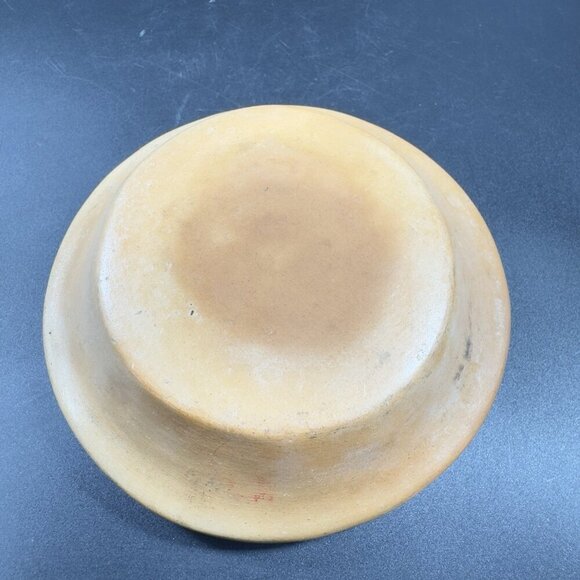 Vintage Mexican Pottery Ashtray Dish Green Teal Aztec Clay Hand Made Decor Dish - Picture 9 of 13